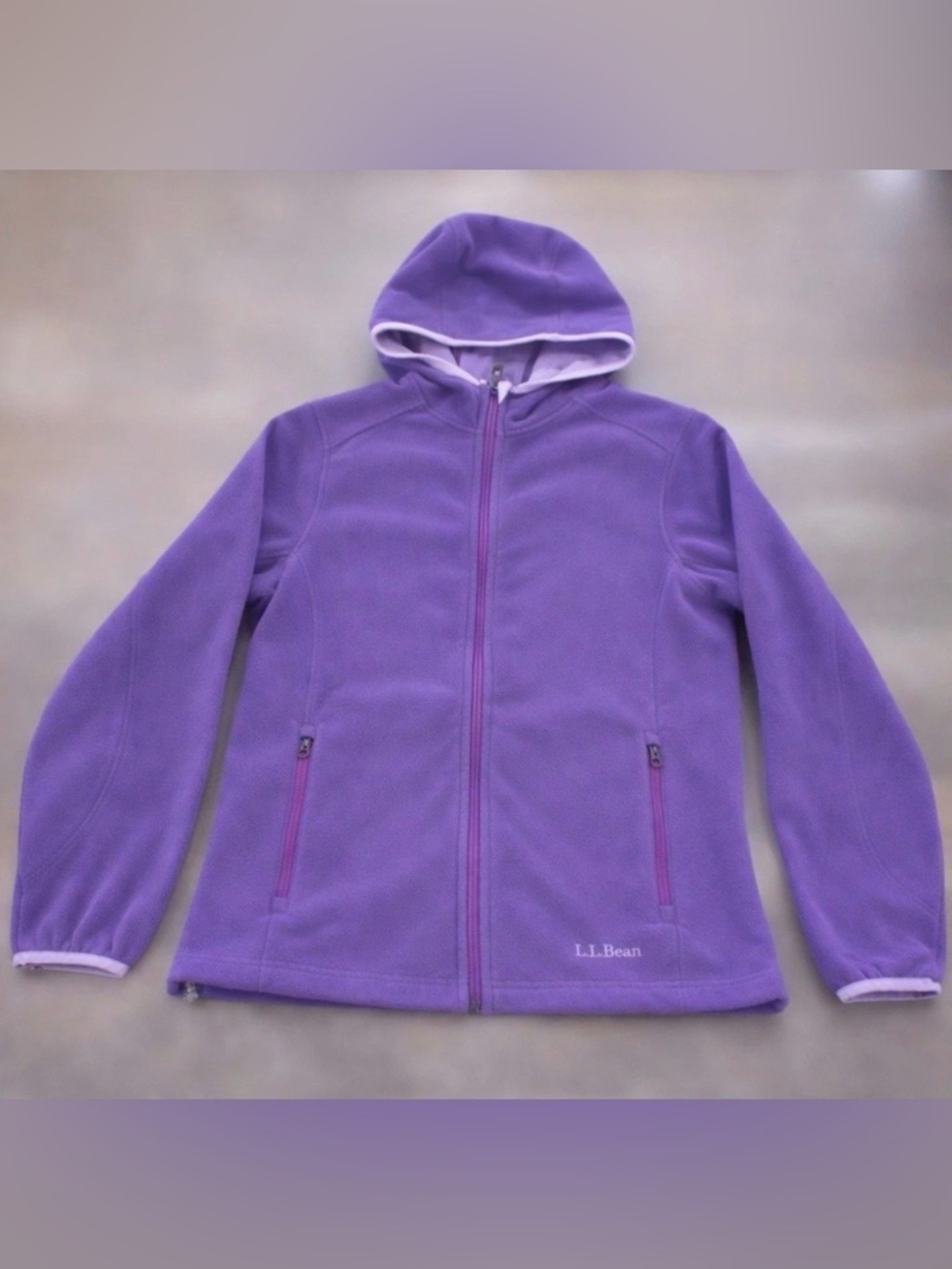 L.L. Bean Late Y2K Purple Full Zip Hooded Fleece Jacket — Size Small